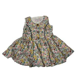 Girl August Sleeveless Floral Button-front Fit and Flare Dress SZ 2T